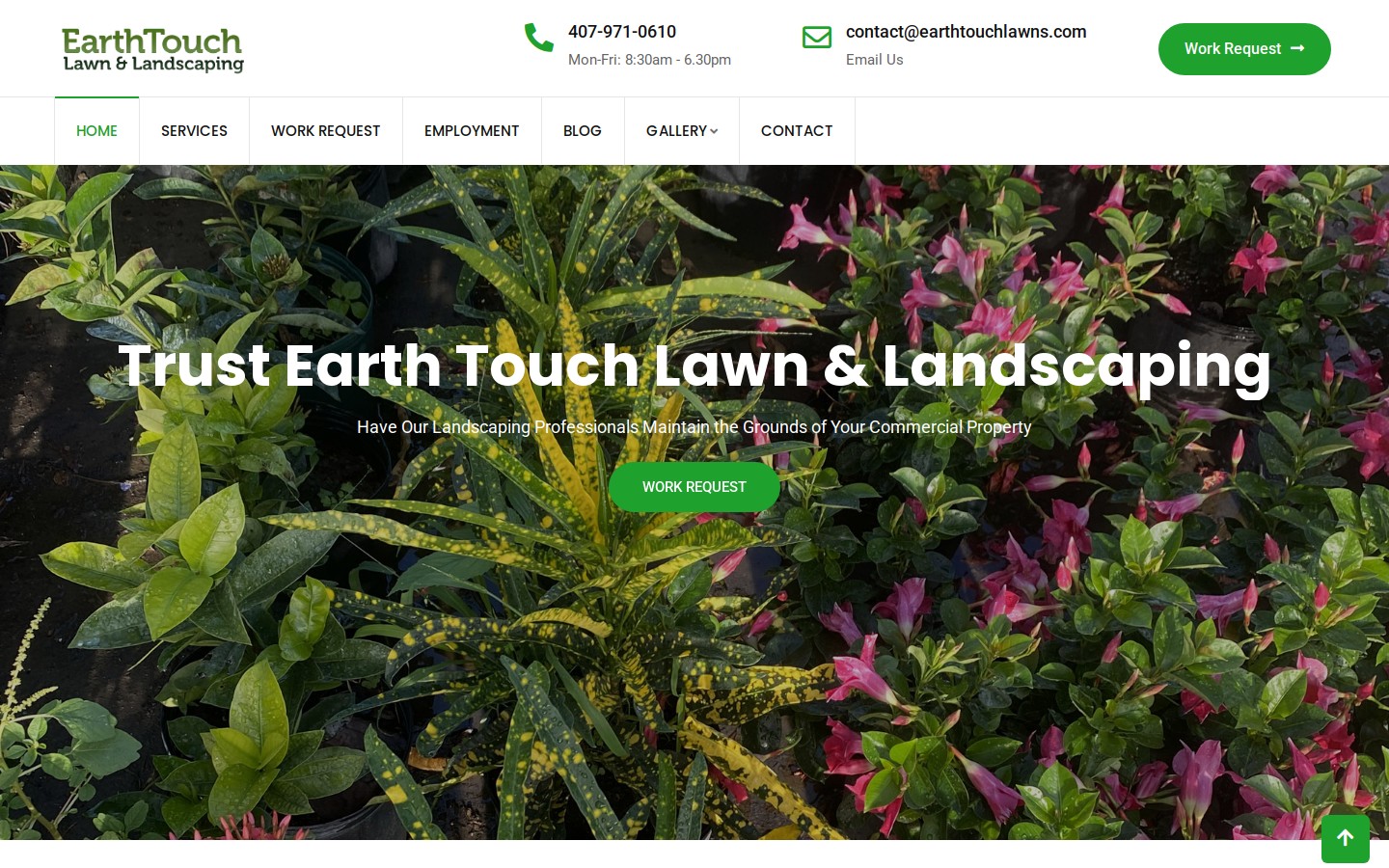 EarthTouch Lawn & Landscaping website screenshot