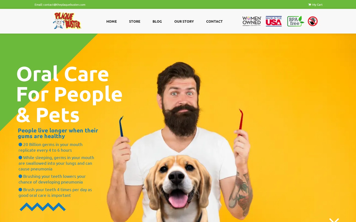 Plaque Buster website screenshot